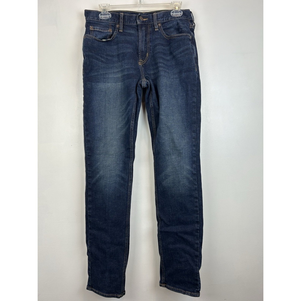 Old Navy Jeans Mens 30x32 Blue Dark Wash Slim Fit Built In Flex Denim Pants Read